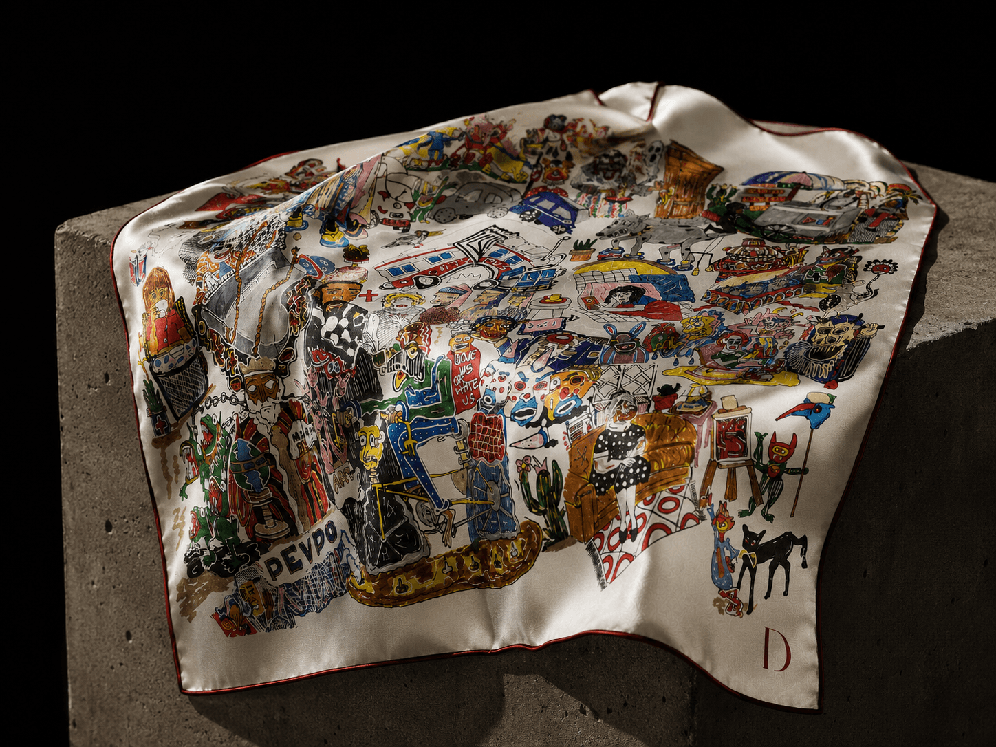 Sculptural silk Carré edition of ALTER EGO