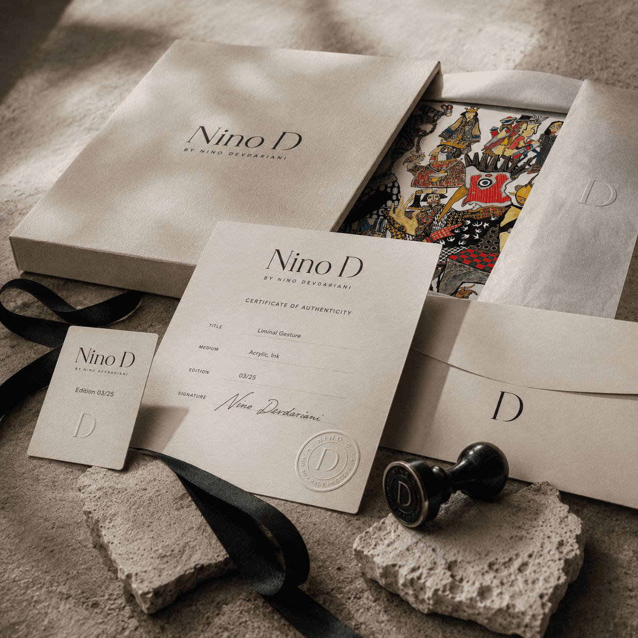 Archival certificate of authenticity mockup