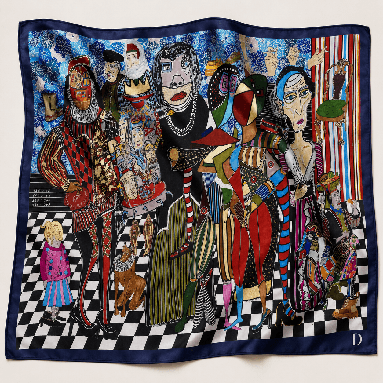 Sculptural silk Carré edition of DEMENTIA